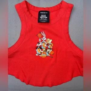 Forever 21 red SPACE JAM crop top